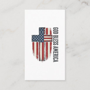 God Bless America Vintage Patriotic Cross Design_1 Business Card