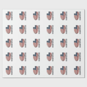 God Bless America Vintage Patriotic Cross Design_1 Wrapping Paper