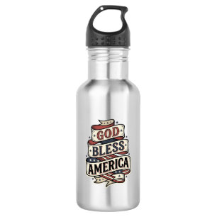 God Bless America Vintage Patriotic Vector Design_ 532 Ml Water Bottle