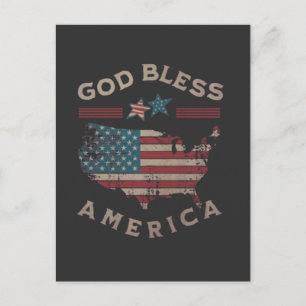 God Bless America Vintage Postcard - Patriotic Rus