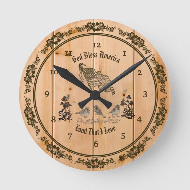 God Bless America Wall Clock (Front)