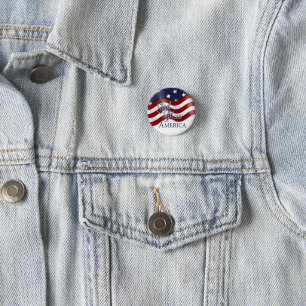 God Bless America Waving Flag Pin