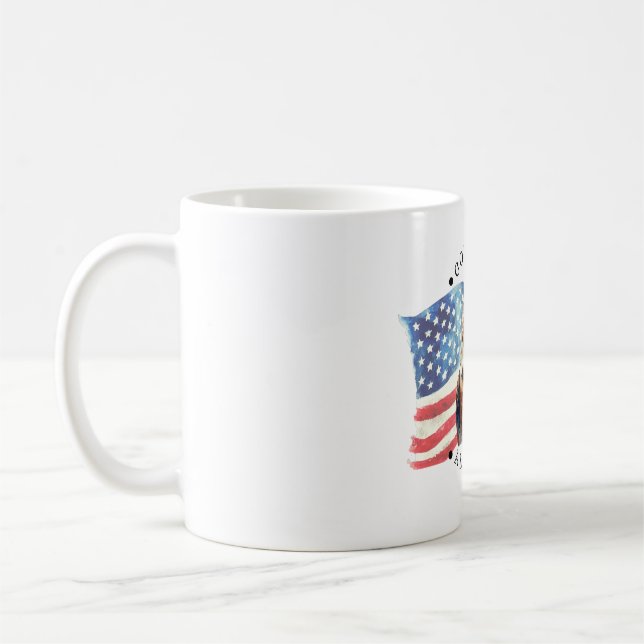 God Bless America With Flag/Eagle/Fireworks Coffee Mug (Left)