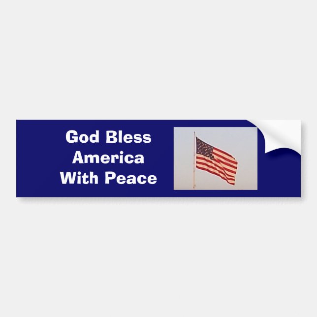 God Bless America With Peace Bumper Sticker (Front)