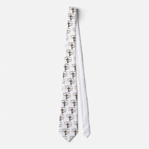 GOD BLESS AMERICA with rugged cross & US outline Tie