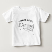GOD BLESS AMERICA with US outline