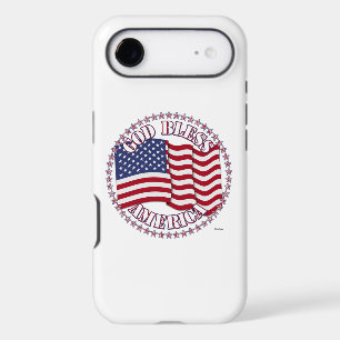 God Bless America With USA Flag And 50 Stars