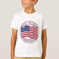 God Bless America With USA Flag And 50 Stars