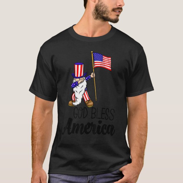 God Bless America  Women America Flag Love 1 T-Shirt (Front)
