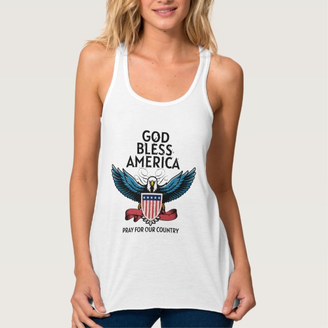 God Bless America Women's    Singlet (Front)