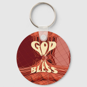 God Bless Art Print Key Ring