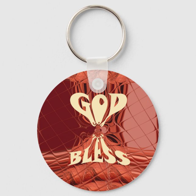 God Bless Art Print Key Ring (Front)