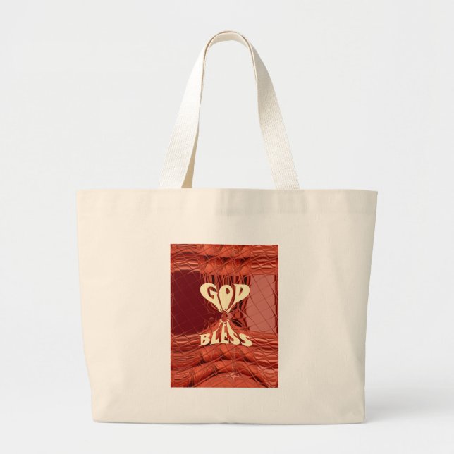 God Bless Art Print Large Tote Bag (Front)