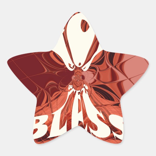 God Bless Art Print Star Sticker (Front)