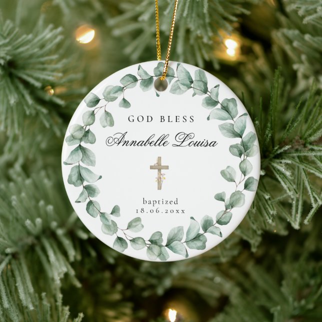 God Bless Baptism Eucalytus Ceramic Tree Decoration (Tree)