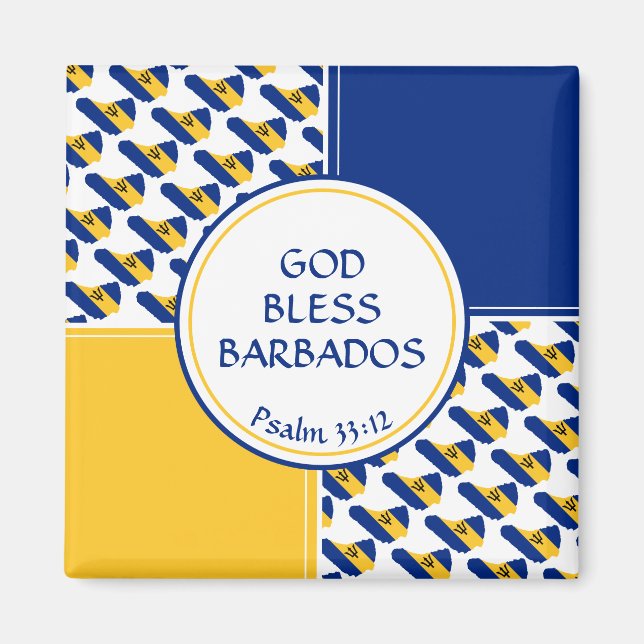 GOD BLESS | BARBADOS Flag Magnet (Front)