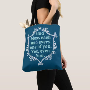 God bless (blue) Tote Bag