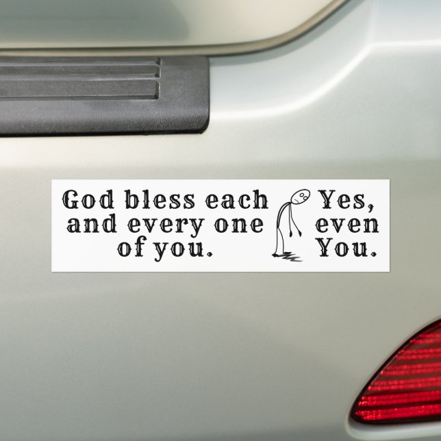 God bless bumper sticker (On Car)