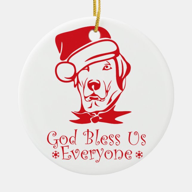 God bless ceramic tree decoration (Front)