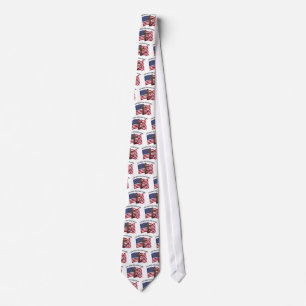 GOD BLESS COAST GUARD with rugged cross & US flag Tie
