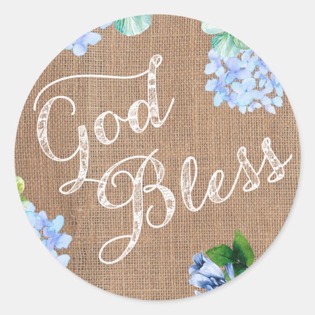 God Bless envelope seals for Christening, Baptism (Front)