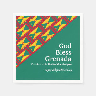 GOD BLESS GRENADA Custom Text GREEN Paper Napkin