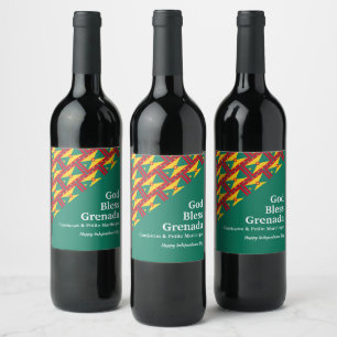 GOD BLESS GRENADA Green Grenadian Wine Label