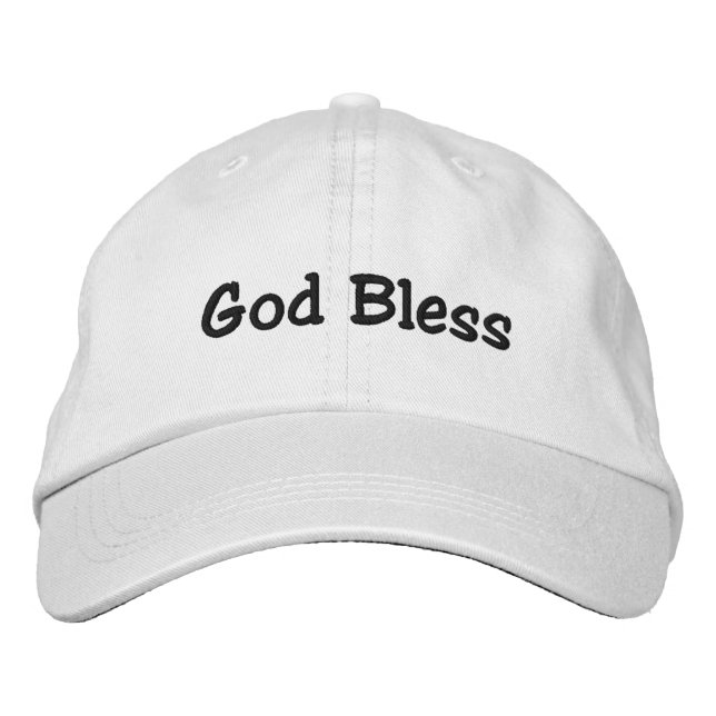God Bless Hat - White (Front)