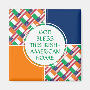 God Bless Irish-American Home Magnet