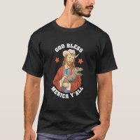 God Bless Merica Y all Jesus Dinosaur Cowboy Hat