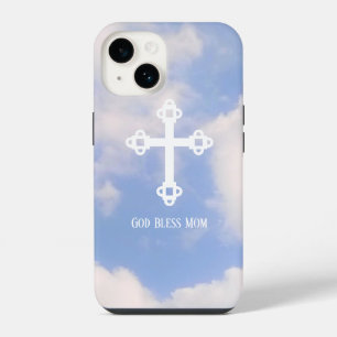 God Bless Mum Cross in the Sky Mother's Day iPhone 14 Case