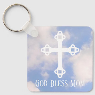 God Bless Mum Cross in the Sky Mother's Day Key Ring
