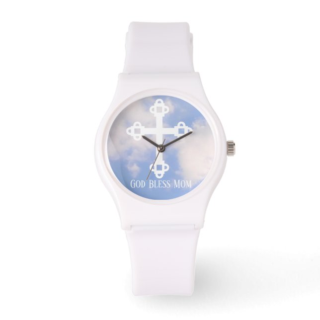 God Bless Mum Cross in the Sky Mother's Day Watch (Front)