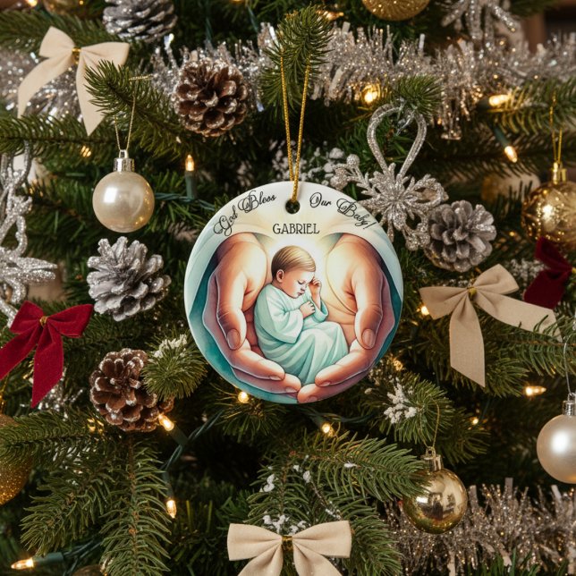 "God Bless My Baby" 🎄👶 Ceramic Tree Decoration (Creator Uploaded)