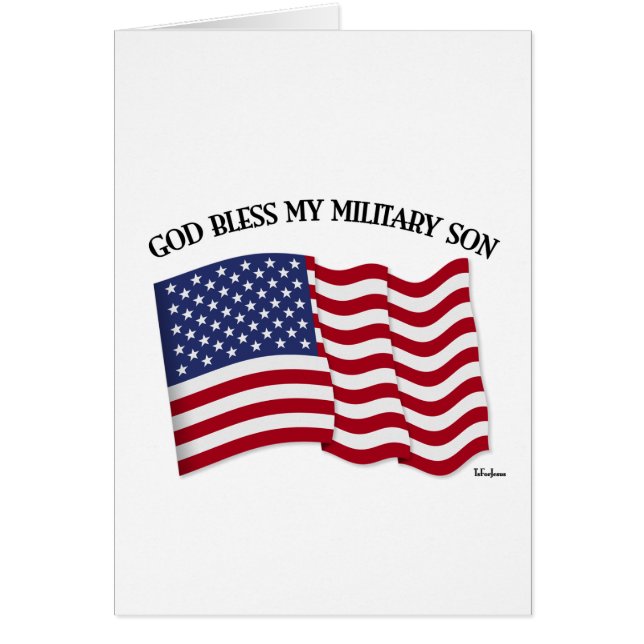 GOD BLESS MY MILITARY SON with US flag (Front)