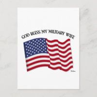 GOD BLESS MY MILITARY WIFE with US flag