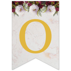 God Bless Name Floral Peonies Baptism Communion Bunting