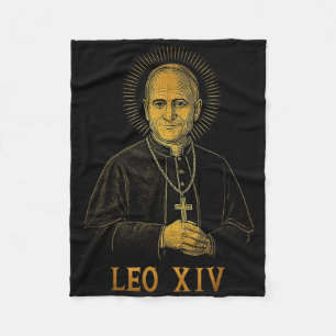 God Bless New Pope Leo Xiv Catholic Church Faith S Fleece Blanket