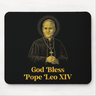 God Bless New Pope Leo Xiv Catholic Church Faith S Mouse Pad