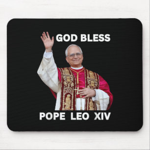 God Bless New Pope Leo Xiv Catholic Church Faith S Mouse Pad