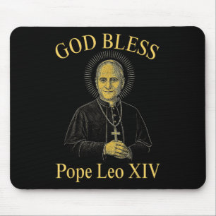 God Bless New Pope Leo Xiv Catholic Church Faith S Mouse Pad