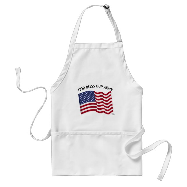 GOD BLESS OUR ARMY with US flag Standard Apron (Front)