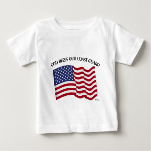 God Bless Our Coast Guard with USA Flag Baby T-Shirt