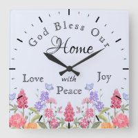 God Bless Our Home Floral Wildflowers Blue