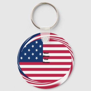God Bless our Home Key Ring