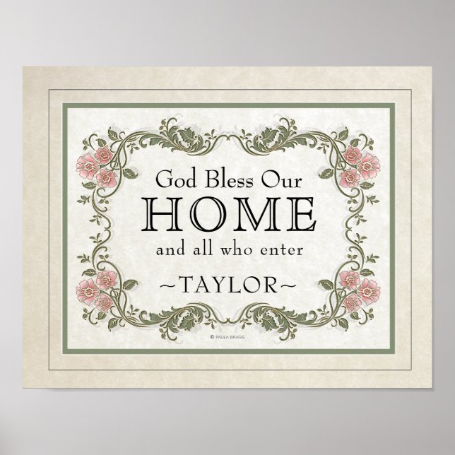 God Bless Our Home: Personalised Poster (Front)