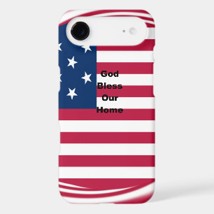 God Bless Our Home: USA Flag Swirl Art