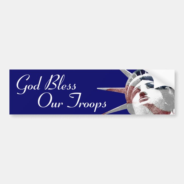 God Bless Our Troops Bumper Sticker (Front)