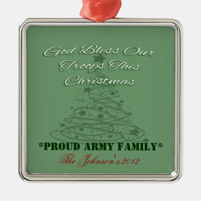 God Bless Our Troops Ornament (Front)