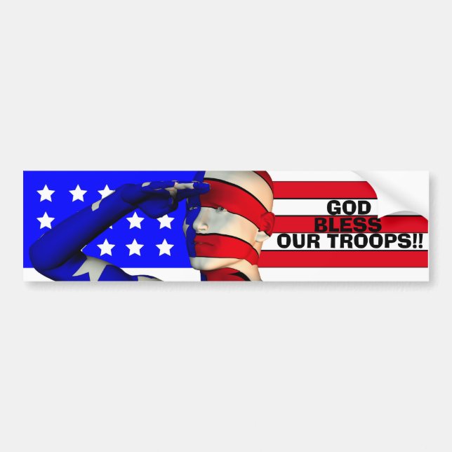 GOD BLESS OUR TROOPS!!... Religious bumperstickers Bumper Sticker (Front)